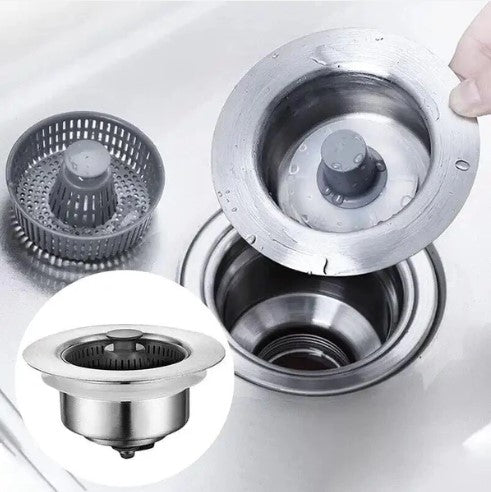 Dreno de Pia 3 em 1 Aço Inox - COMPRE 1 E LEVE 2