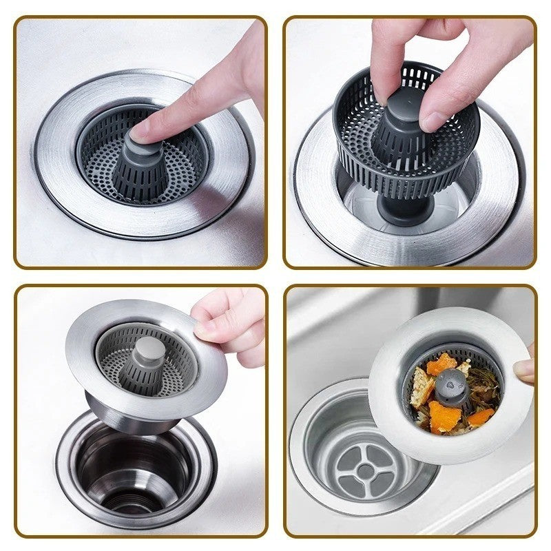 Dreno de Pia 3 em 1 Aço Inox - COMPRE 1 E LEVE 2